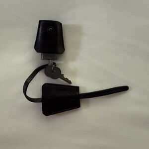 Prada Black Leather Key Holder and lock